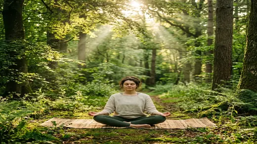 Zen elements illustrating meditation and breathing exercises